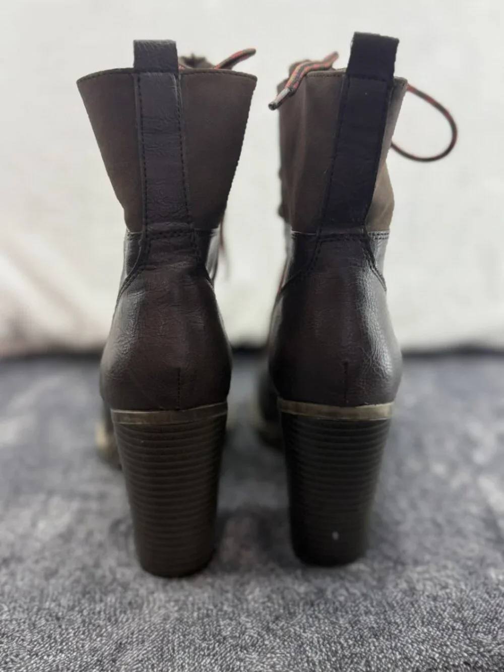 Unionbay Lionel Women's Heeled Combat Boots brown size 7.5 lace up